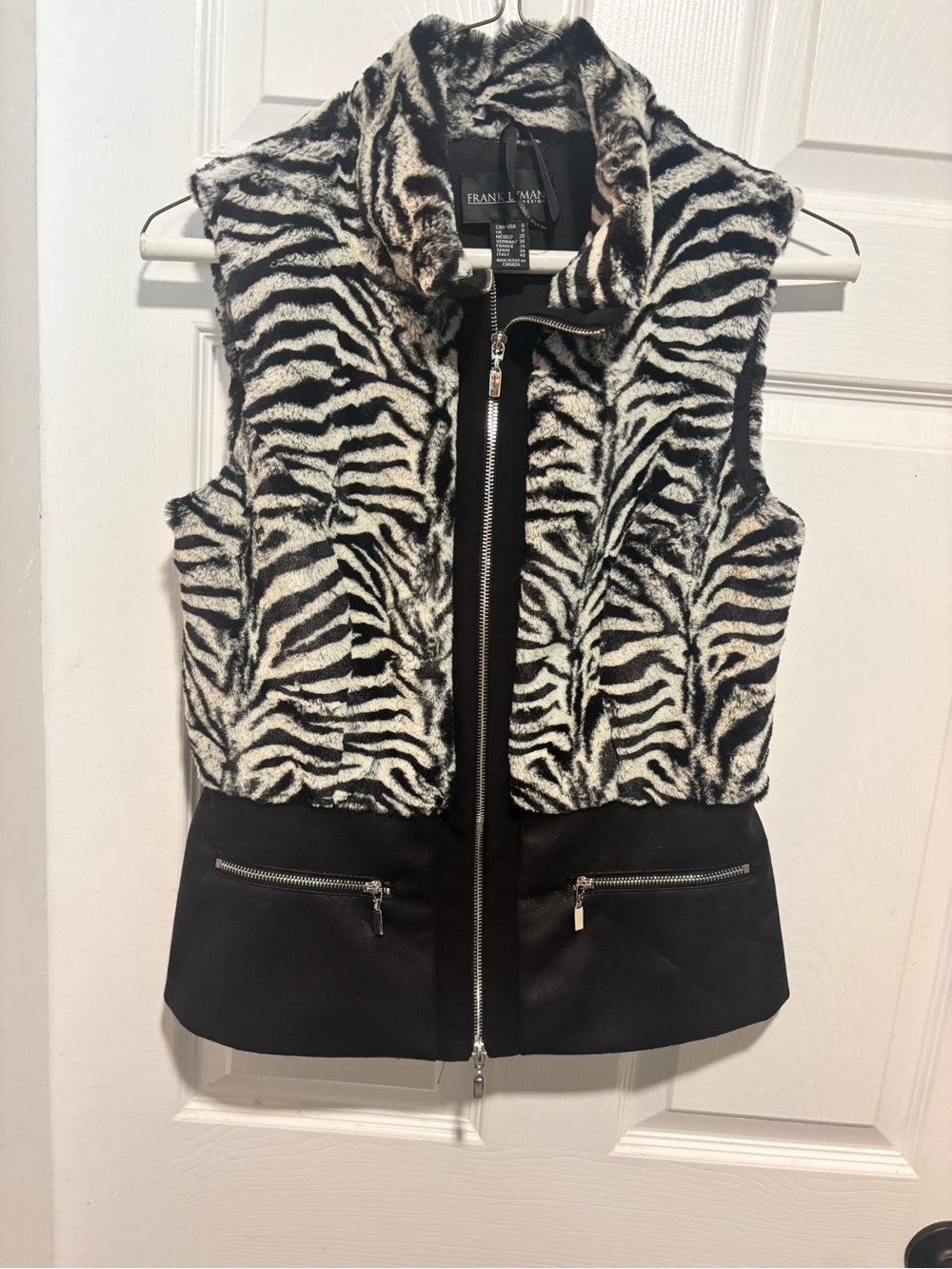 Frank Lyman Design Black Jacket with Silver Zipper Detail
